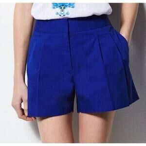 Milly Design Nation stretch cotton twill pleated dress shorts 12